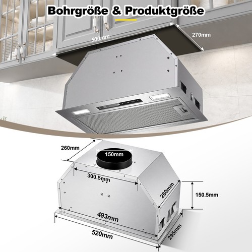 Dunstabzugshaube einbau 52cm - einbau,